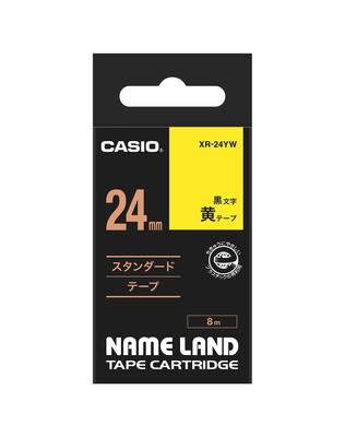 Genuine Casio Label Writer Nameland Tape 24mm Black Letters On Yellow Background XR-24YW