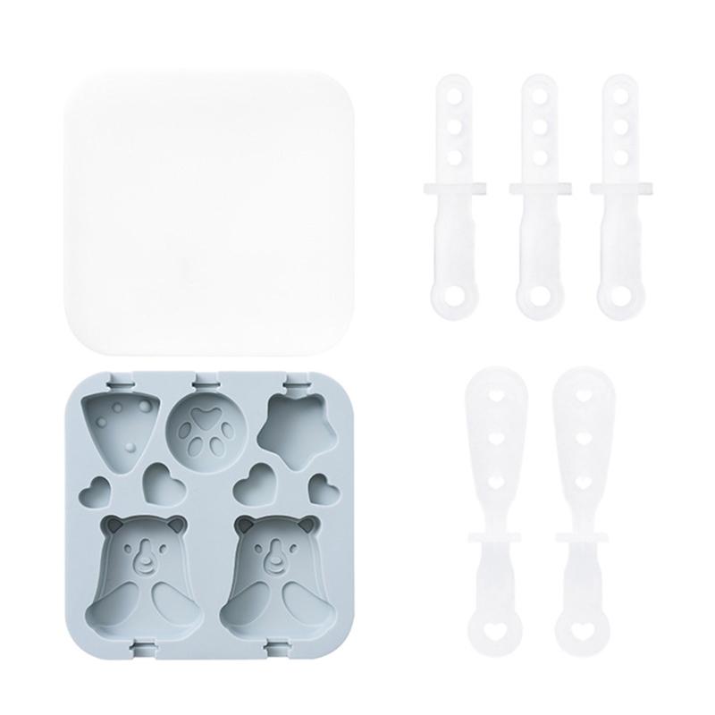 Pack Ice Cream Moulds Mini Ice Lolly Mould Food Grade Silicone Ice for Pop Maker синий