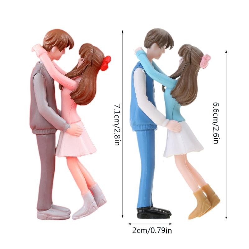 Miniatur Paar Figur Mikrolandschaft Ornament Zubehör Haushalt für Weihnachten Valentinstag Party Dekorationen