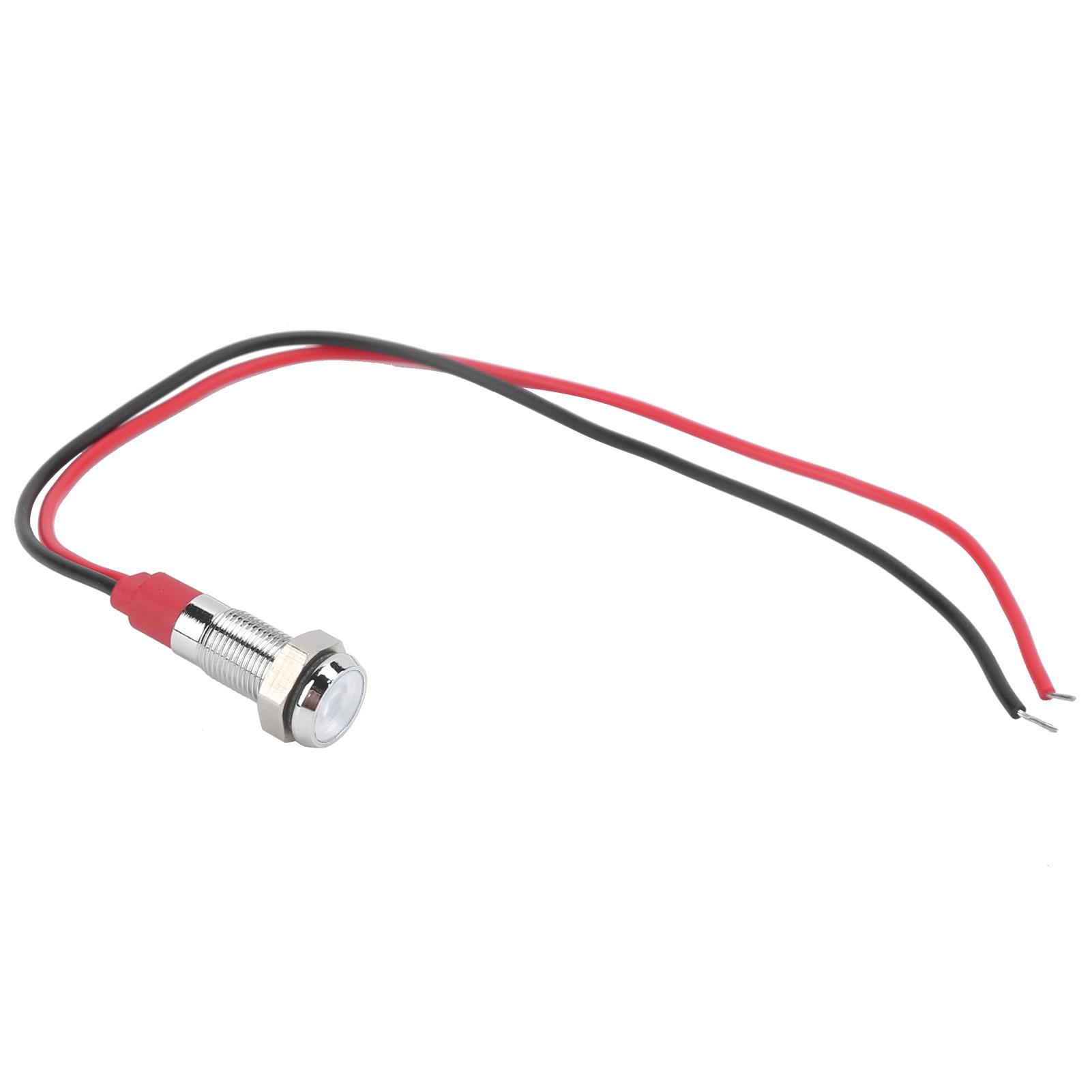 

LED Metal Indicator 6mm Waterproof Signal Lamp for Pilot Car Truck Boat with Wire 6VWhite