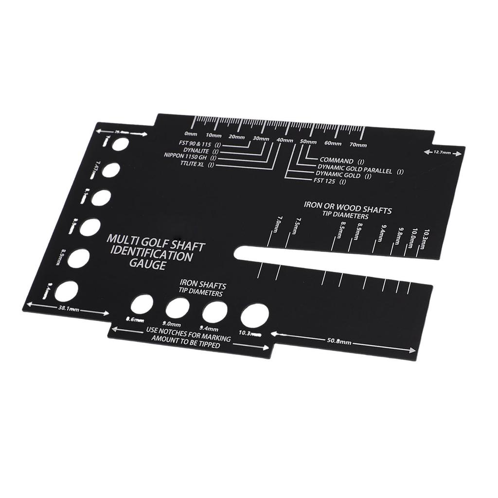 Multi Golf Shaft Size Tip Identification Ruler Template Tool Heavy Duty Aluminum Multifunction Golf Shaft Inner