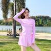 Women's 2026 Sun Protection Two-Piece Swimsuit: Long-Sleeve, Tummy-Covering, Conservative Style for Curvy Girls - Ideal for Beach Vacations.