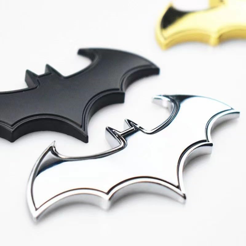 KRGNPLE Car Stickers Character Car Sticker Zinc Alloy Stick-on 3D Waterproof Personality Decoration Easy Installation (Bat Design)