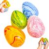 Jouet Squishy Œuf de Pâques, Jouet Squishies de Pâques, Remplisseurs de Panier de Pâques pour Adultes, Boules Anti-stress Colorées Marbrées à Montée Lente pour Cadeau de Fête