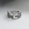 Bague ouverte élégante rétro Reine d'Égypte Argent Thaïlandais Bagues pour doigts de dames Bijoux pour femmes Ne se décolorent pas Cadeaux d'anniversaire Pas cher