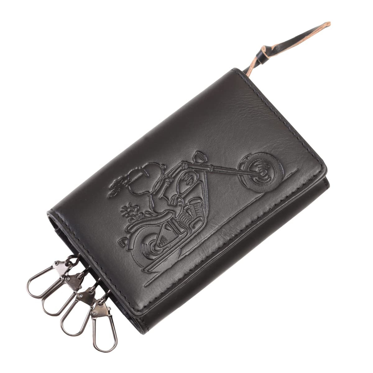 

PEANUTS Key Case Genuine Leather Coin Purse 73302 [Peanuts] Men s Women s (Black)