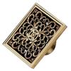 Copper Material For Floor Drain European Brass Shower Drain Bathroom Accessories 10x10cm Square Odor Prevention 1Set