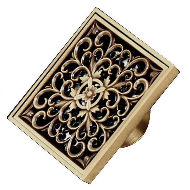 Copper Material For Floor Drain European Brass Shower Drain Bathroom Accessories 10x10cm Square Odor Prevention 1Set