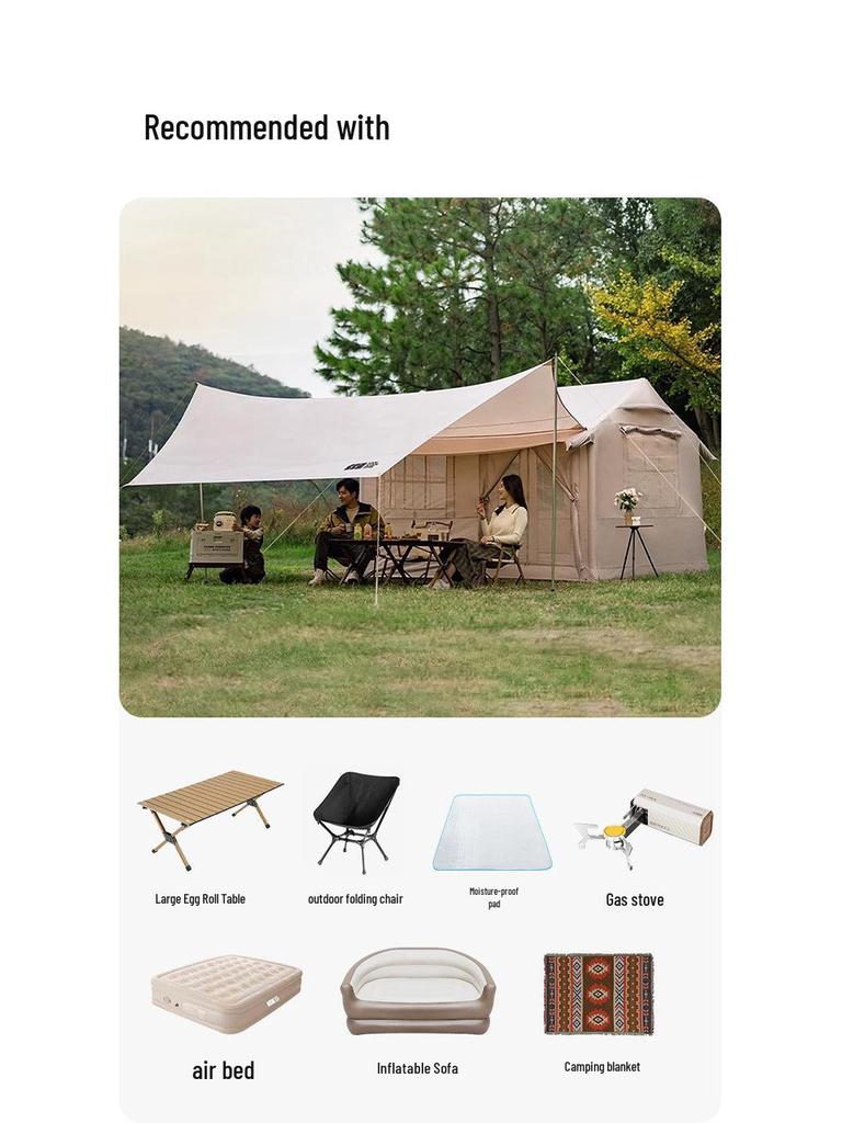 Inflatable Outdoor Camping Tent - Family Travel & Picnic, Portable, One Bedroom & Living Room, Rainproof & Sun Protection, In Stock
