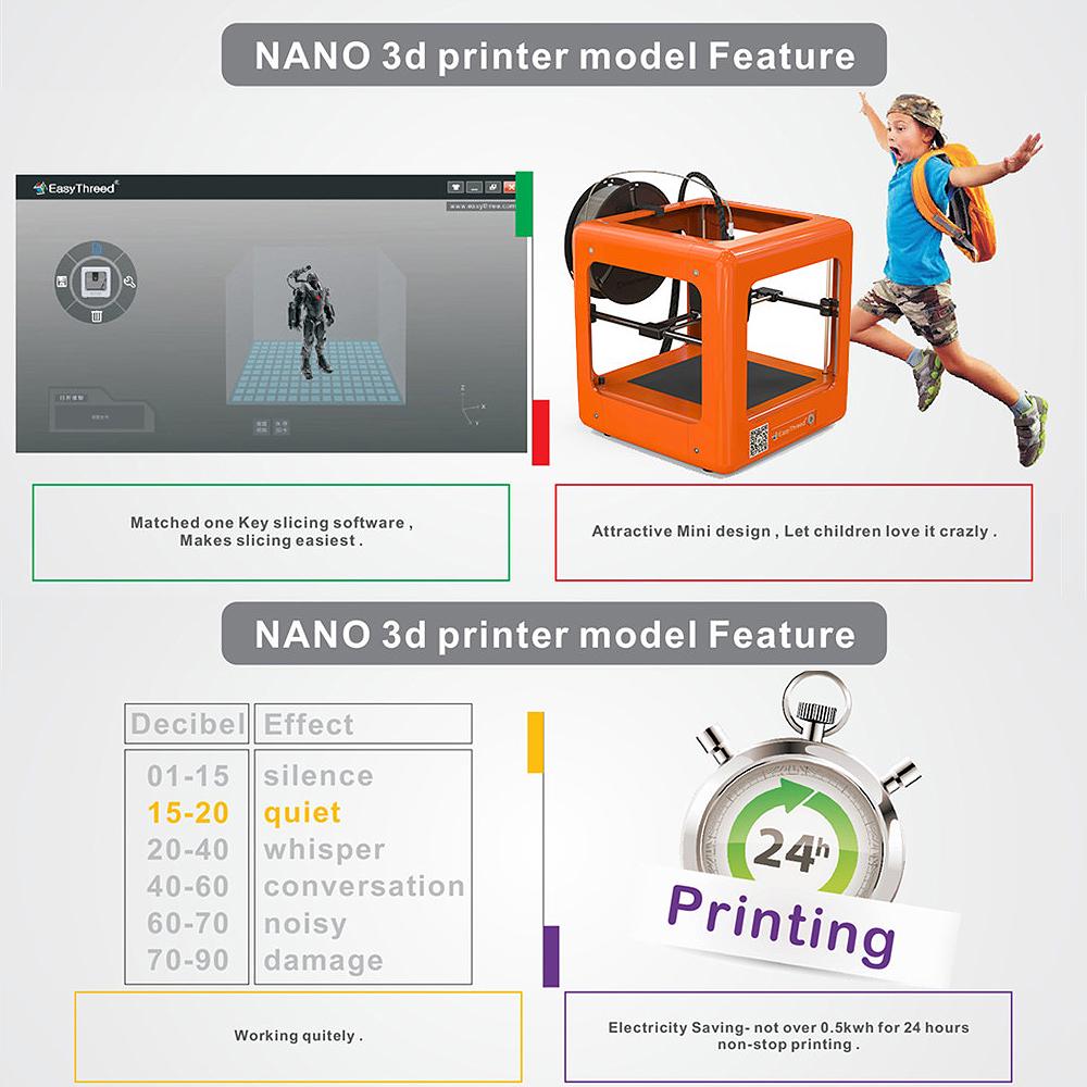 Buy EasyThreed E3D NANO 3D Printer No Assembling Desktop for Kids