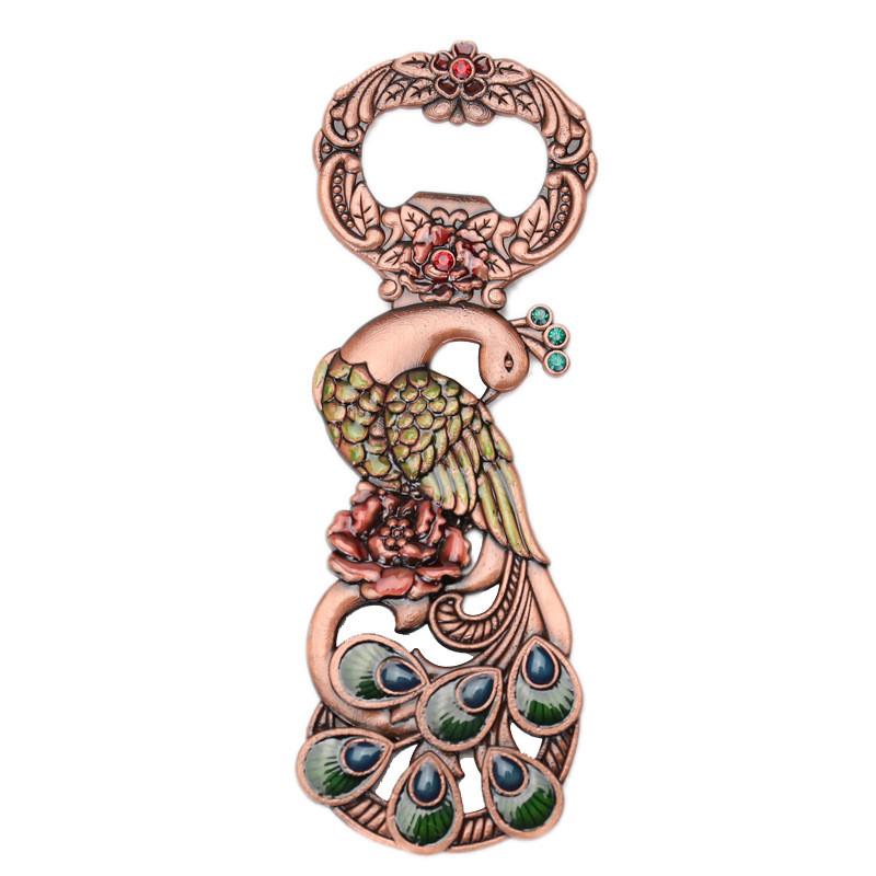 1 Pcs Creative Multi Function Peacock Shaped Bottle Opener Beer Wine Bottle Corkscrew for Bar Party Festival Birthday Gift