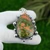Natural Unakite Gemstone Indian Jewelry 925 Sterling Silver Pendant For Women