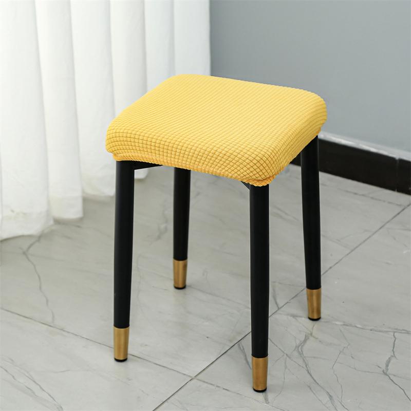 1pc Thickened Small Square Stool Dustproof Protective Cover Elastic Chair Stool Cover Home Decorative Chair Cover