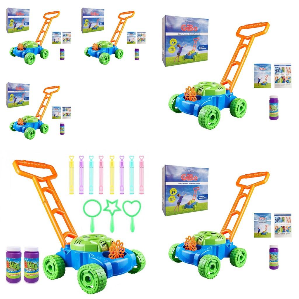 Electric Bubble Machine Push Cart Colorful Outdoor Toy For Kids With Sensory Features
