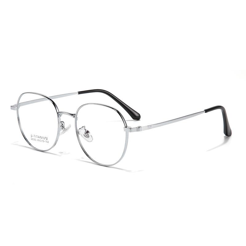 Ultra-light Retro Round Metal Eyeglass Frames for Myopia - Stylish & High-Quality Student Frames