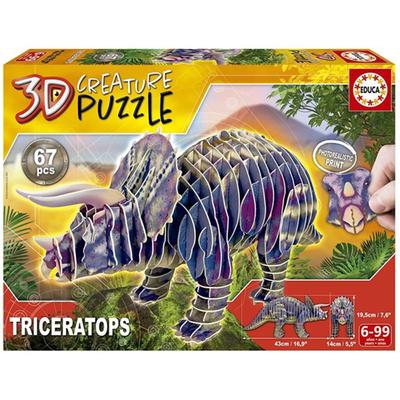 Educa 3D Creature Dinosaur Puzzle (Triceratops)