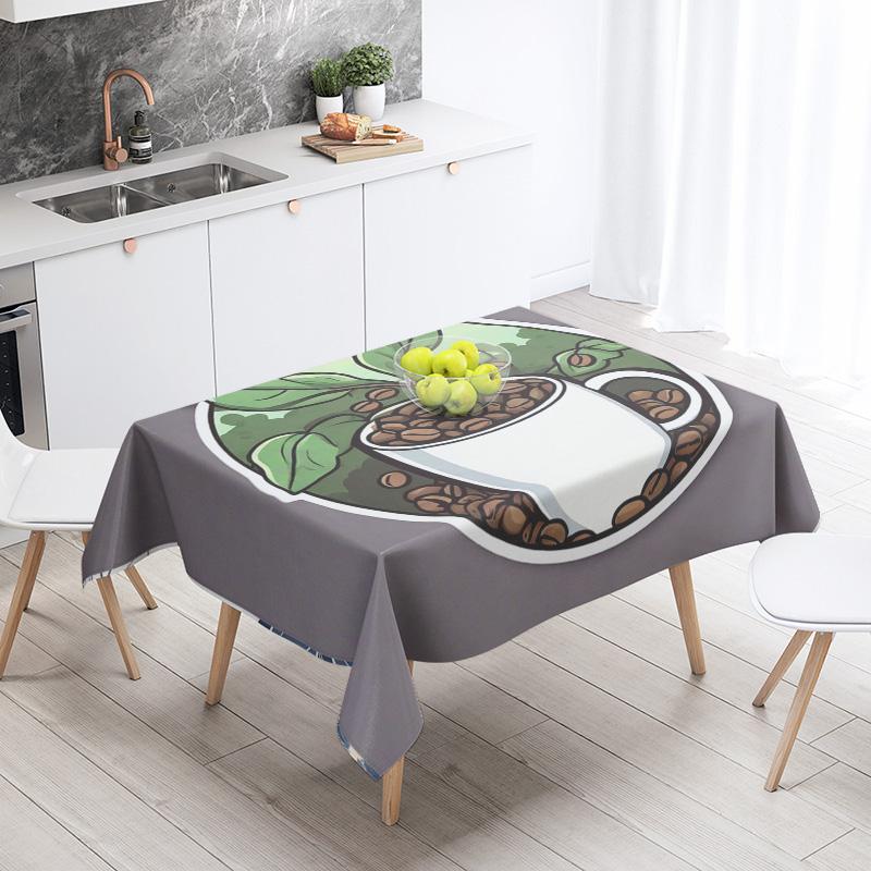 Abstract Art Food Illustration Tablecloth Oil-proof Tablecloth Waterproof Picnic Fabric Nordic Home Decoration