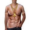 2024Vtipné svalnaté tělo 3D tištěné tričko Pánské značkové oblečení Streetwear Top s krátkým rukávem Trička Ošklivé chlupy na hrudi Tričko Oblečení
