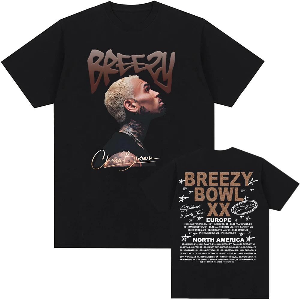 

Breezy Bowl XX 2025 T-shirt Chris Brown Singer Graphic Tshirts Summer Short Sleeve Male T Shirt Printing Clothing Men Women Tees L