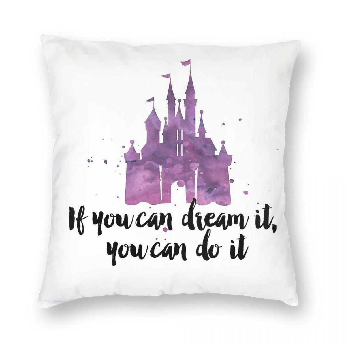 If You Can Dream It You Can Do It Square Pillowcase Polyester Linen Velvet Pattern Zip Decor Room Cushion Cover 30x30cm