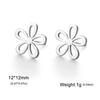 Cazador Cute Flower Stud Earrings for Women Stainless Steel Jewelry Gold Color Floral Piercing Earrings 2026 Trend Gift