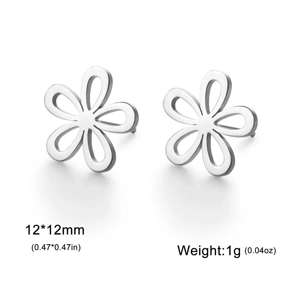 Cazador Cute Flower Stud Earrings for Women Stainless Steel Jewelry Gold Color Floral Piercing Earrings 2026 Trend Gift