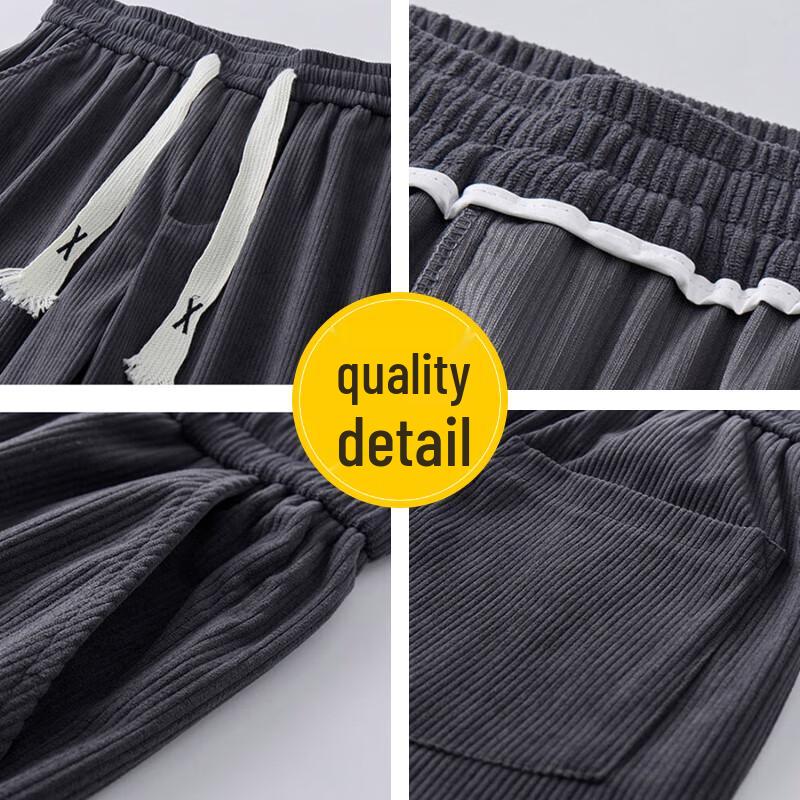 MiiOW Men's Warm Corduroy Straight-Fit Casual Trousers