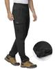 [YSENTO] Men's Lightweight Trekking Pants, Hiking Trousers, Stretch, Quick-Drying, Water-Repellent, Hem Stopper, 5 Pockets, Thin, Black, XL