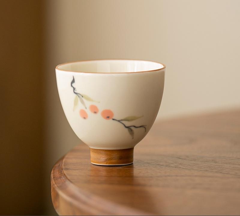 

2 шт./комплект Чистий ручний розпис бамбукової хурми Майстер-чашка Домашня чашка Окремі чашки Чашки Запахлива чайна миска Чайні предмети Орнамент 75 мл 200ml