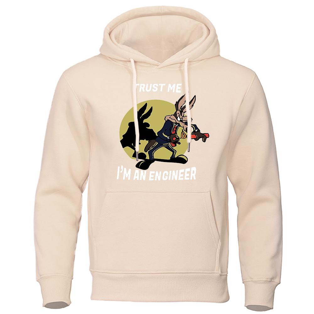 Εμπιστευτείτε Με Είμαι Μηχανικός Μπλούζες με Κουκούλα Ανδρικές Καθαρό Φλις Καθημερινά Ρούχα Στρογγυλή Λαιμόκοψη Μηχανική Μπλούζα με Κουκούλα