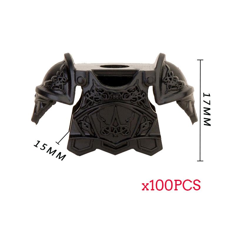 

100PCS MOC Medieval Knights Weapons Rome Warriors Elf Dwarf Soldier Armor Building Blocks DIY Brick Accessories Toy For kid Gift