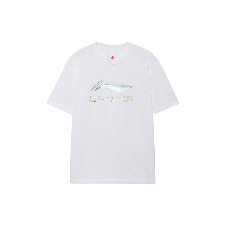 Li Ning X HajimeSorayama T Shirts Unisex White Crew Neck Moderate Straight Fit AHSRC07-1 XL