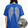 2026 Cotton T Shirt Men Women Short Sleeve Rhinestone Wings Casual Trendy Tee S-4XL