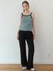 ENZO BLUES Punching Stripe Knit Sleeveless (Multi)