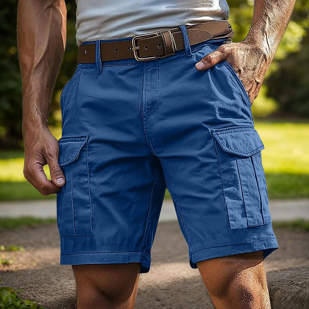 Men's Casual Work Pants With Multiple Pockets, Summer Sport Work Pants, Short Waist Pants, Five-pocket Pants