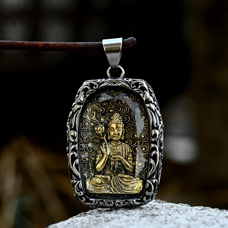 

BEIER 2022 New Fashion 316L Stainless Steel Buddha Guanyin Pendant Necklace Buddhistic Jewelry For Men Gift