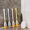 1 Set Wall Mounted Toilet Brush Duck Silicone Toilet Brush Set 360° Deep Clean Easy Storage Bathroom Accessories
