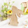 Delicate Easter Inspired Rabbit Shaped Flower Display Stand Handmade Wood Rabbit Ornament for Home and Office Decor