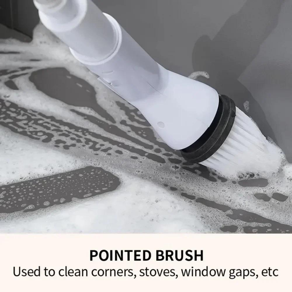 2025 6-in-1 Wireless Electric Cleaning Brush for Kitchen and Bathroom Cleaning, Electric Rotating Cleaning Brush.