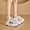 3233 taglia piccola scarpe casual in pelle da donna con plateau scarpe bianche da donna allacciate abbinamento colori scarpe da papà aumento altezza interna scarpe da donna