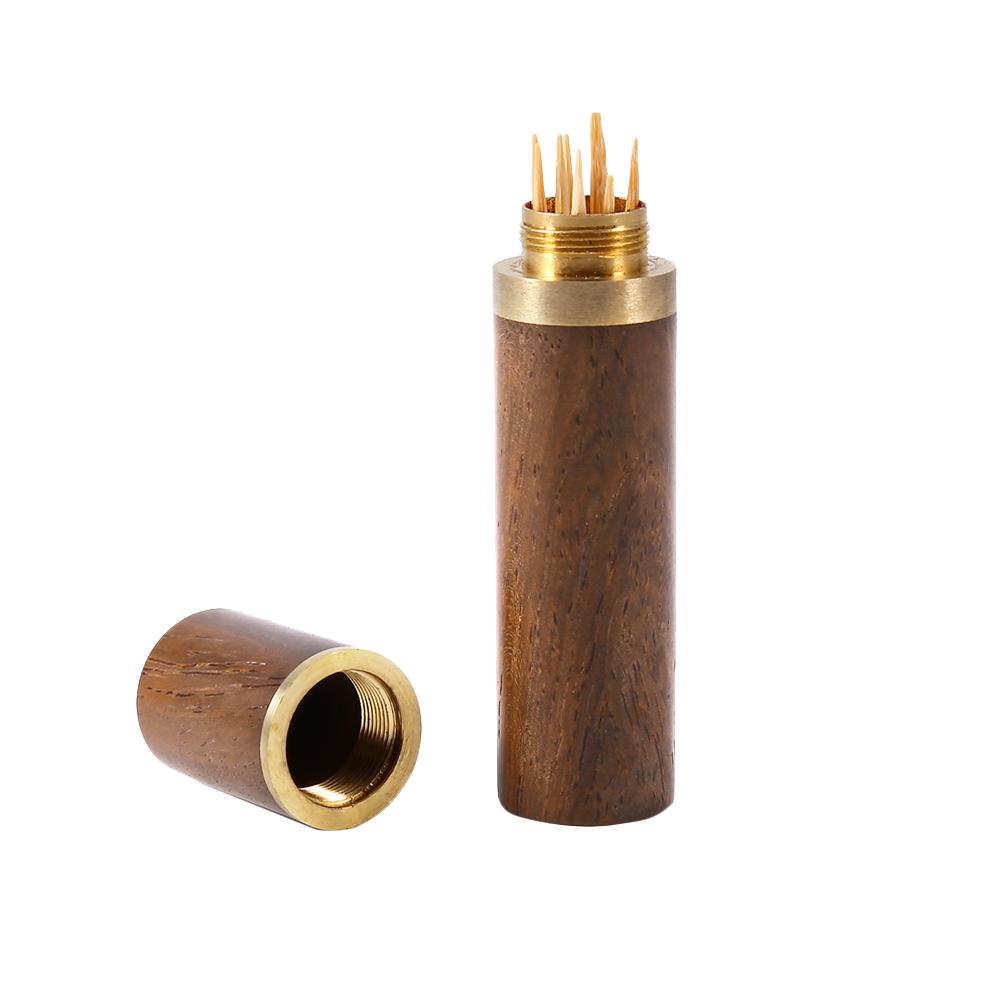 Natural Wood Tootick Holder Capsule Case Portable   Craft (Blackwood)