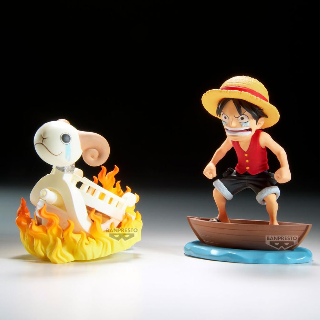 Banpresto Monkey Luffy Going Merry One Piece Action Figure World Collectable Log Story 8cm BP28928P Multicolor Figure Perfect for Anime Fans D. & - -