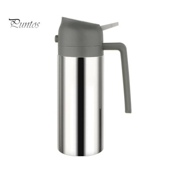 

2 в 1 бутылка-диспенсер для масла для кухни 360/430/500 мл, распылитель масла из нержавеющей стали с двумя насадками, распылитель масла для барбекю, приготовления пищи, гриля, салатов, выпечки L серый