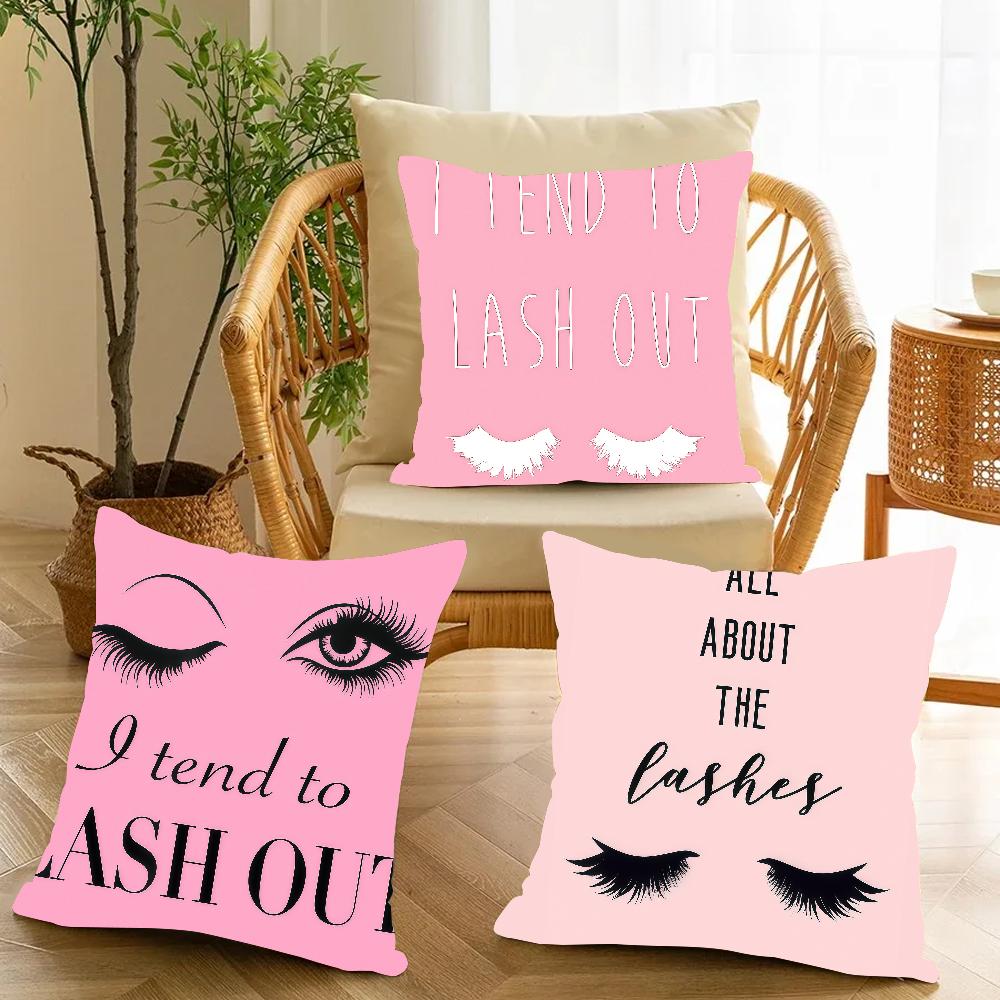 Ins Style Beauty Makeup Eyelash Pillow Case Applicable Space For Guest Rooms Interiors Cars Office House Decoration