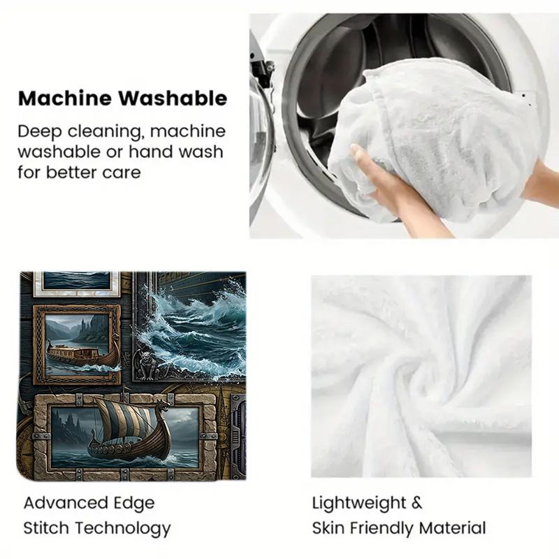 Maritime Dreams Collage 2D Flat Pattern Flannel Blanket, High quality All Seasons, Home Decor, Warmth and Comfort, Perfect for Christmas Gifts.