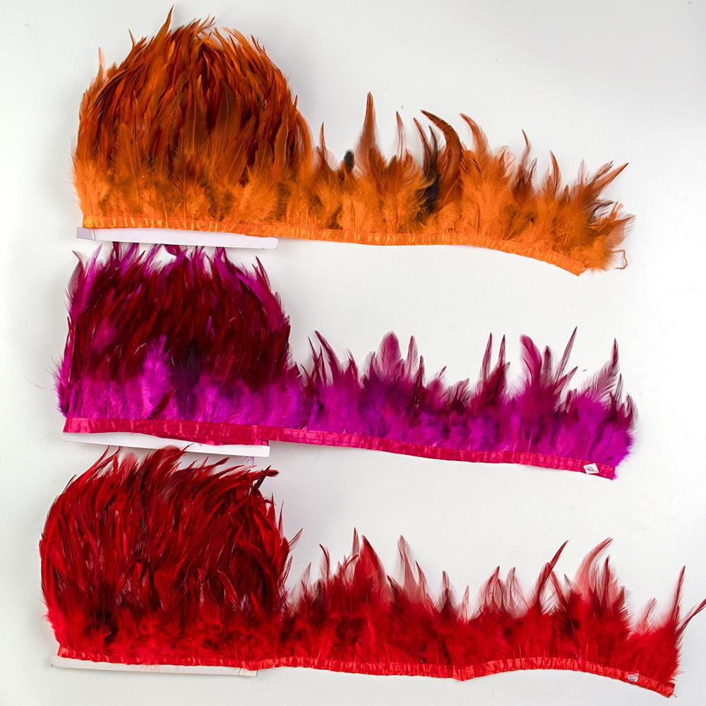 1M 5M 10Meters Dyed Colorful Rooster Chicken Feathers Trim 8-12CM Soft Plumes Ribbon Fringe for Wedding Dress Sewing Decoration
