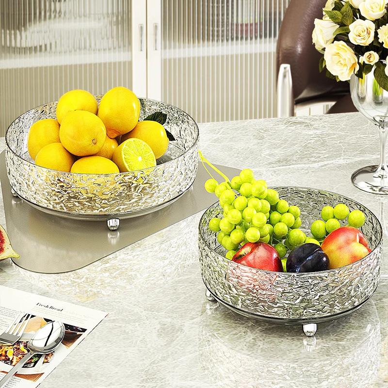 Light Luxury Fruit Tray Home Living Room Coffee Table Fruit Tray Rotating Dried Fruit Tray New High-end Candy Snacks Placement Tray