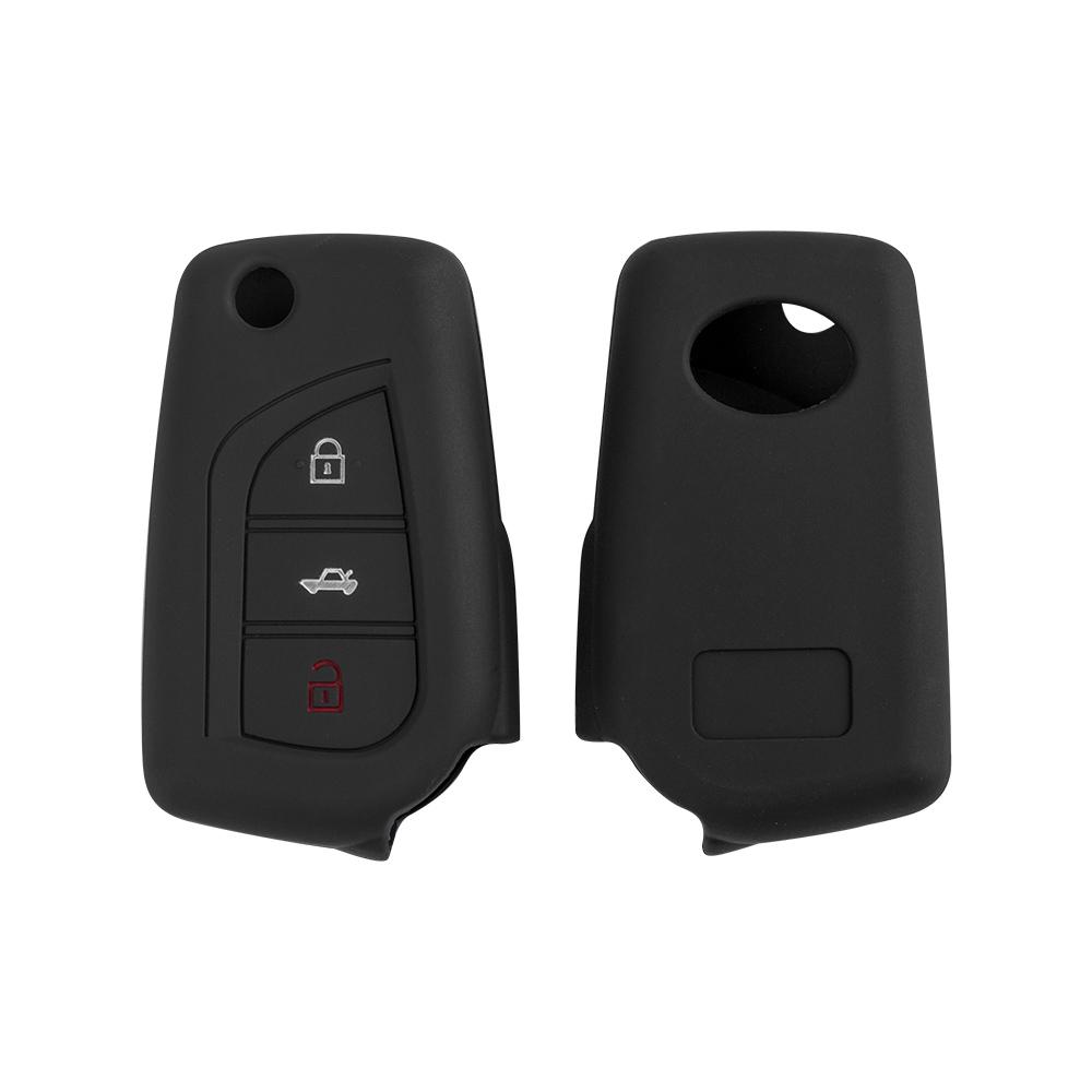 3 Knoppen Siliconen Auto Afstandsbediening Sleutelhoesje Voor Toyota Auris Corolla Yaris Rav4 Camry Scion Tc Im 2013-