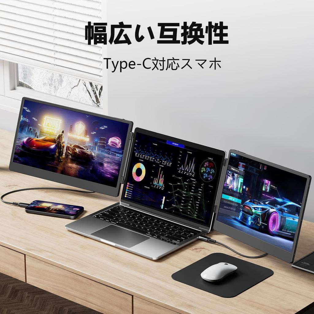 LGGST S3 FHD IPS Portable Monitor Triple Display Support NTSC Color Gamut Compatible with and Switch Ideal for Business Remote and Gamers Ideal for