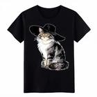 

Classy Maine Coon Cat in Hat Pearl T-Shirt, Cute Cat Lover Graphic Tee 2XL